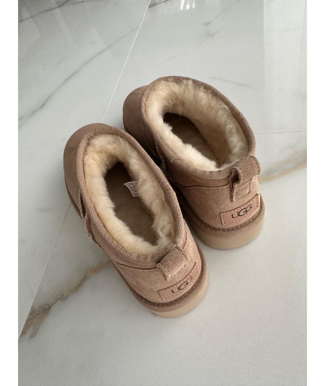 UGG AUSTRALIA Бежевые замшевые ботинки, фото 5