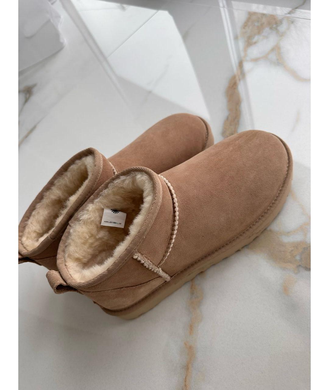 UGG AUSTRALIA Бежевые замшевые ботинки, фото 6