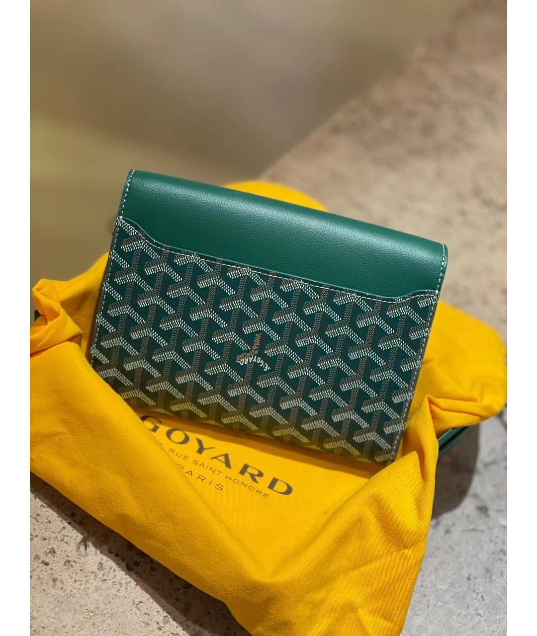 GOYARD Зеленая кожаная сумка через плечо, фото 3