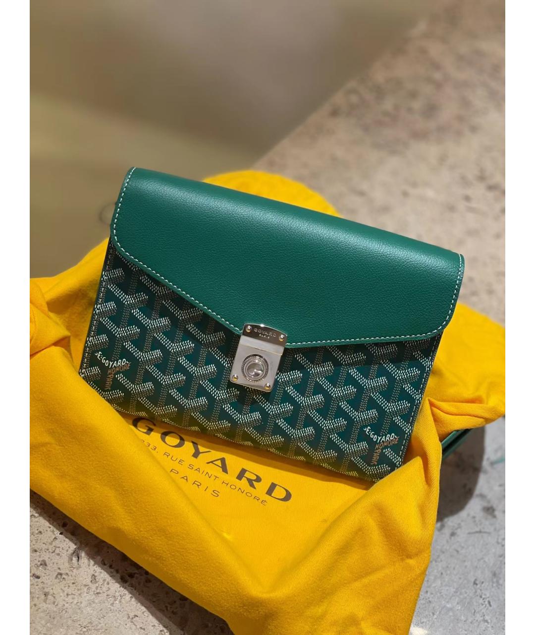 GOYARD Зеленая кожаная сумка через плечо, фото 10