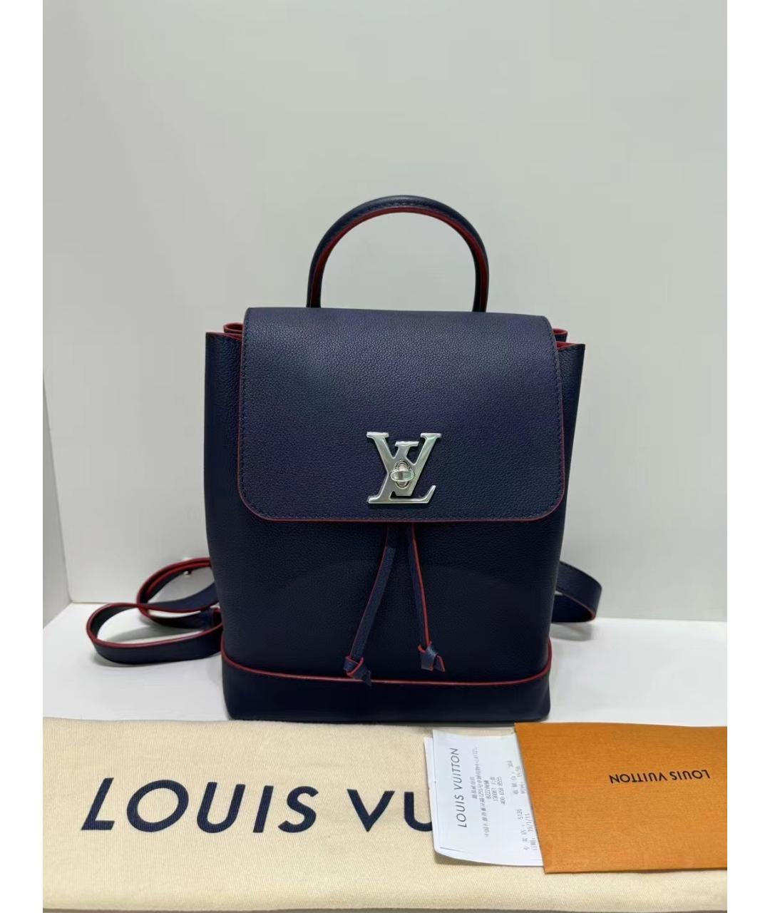 LOUIS VUITTON Голубой кожаный рюкзак, фото 5