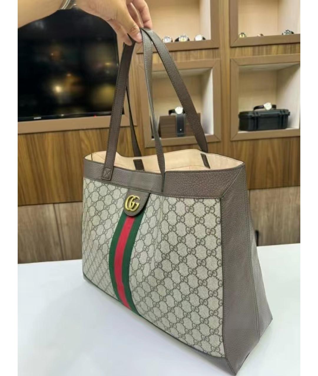 GUCCI Коричневая сумка тоут, фото 5