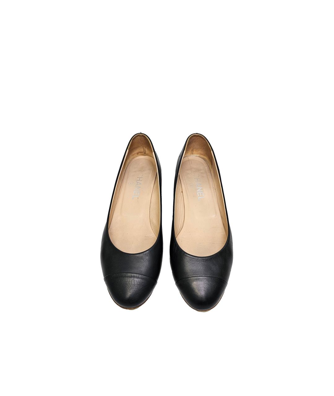 CHANEL Черные кожаные балетки, фото 2