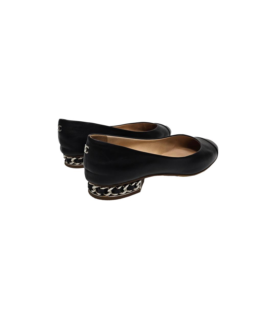 CHANEL Черные кожаные балетки, фото 4