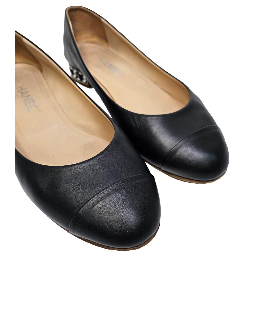 CHANEL Черные кожаные балетки, фото 6