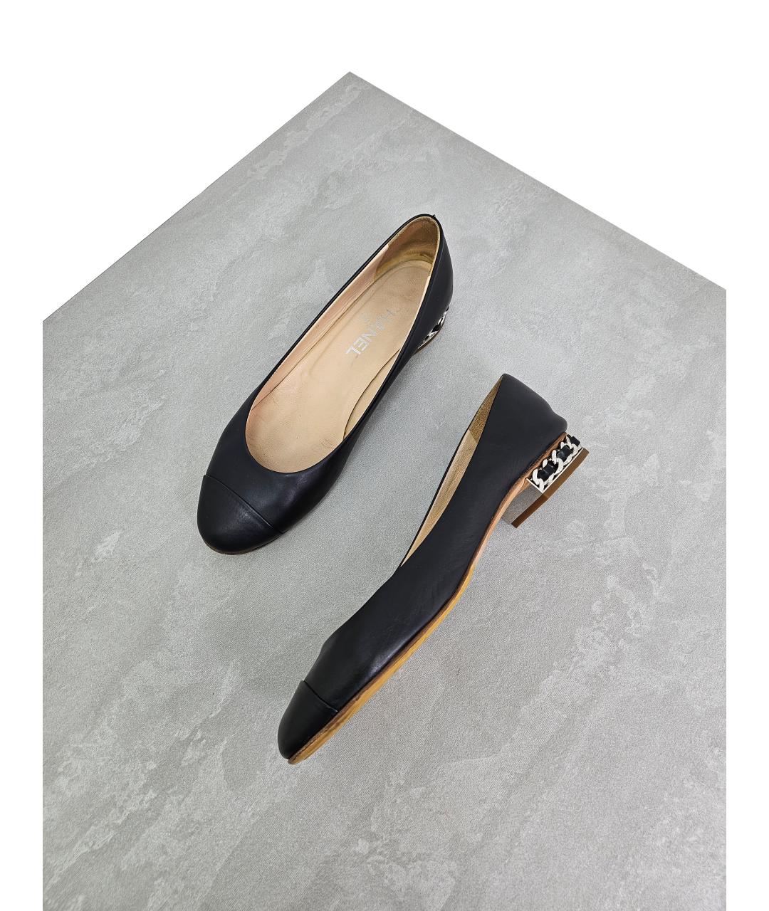 CHANEL Черные кожаные балетки, фото 7