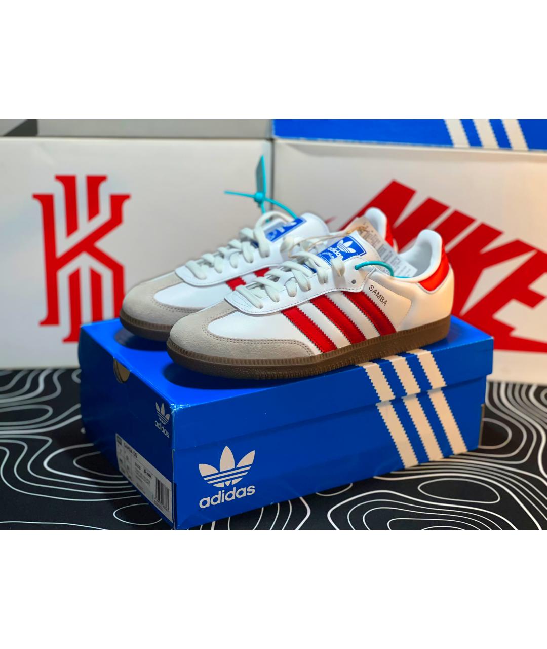 ADIDAS Белые кожаные кроссовки, фото 2