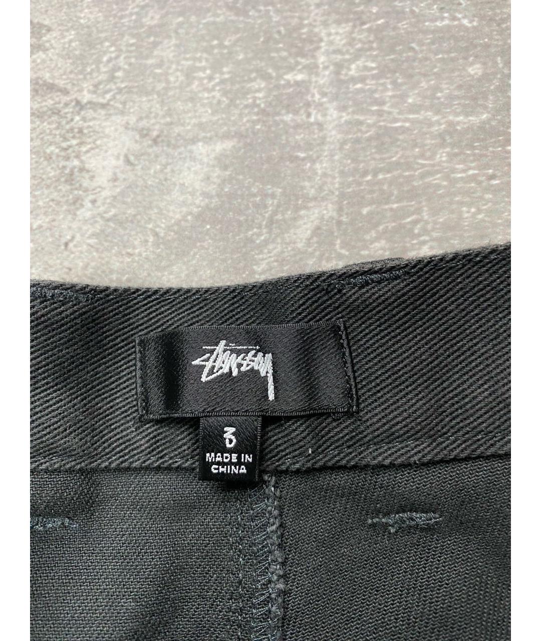 STUSSY Антрацитовые хлопковые прямые джинсы, фото 3