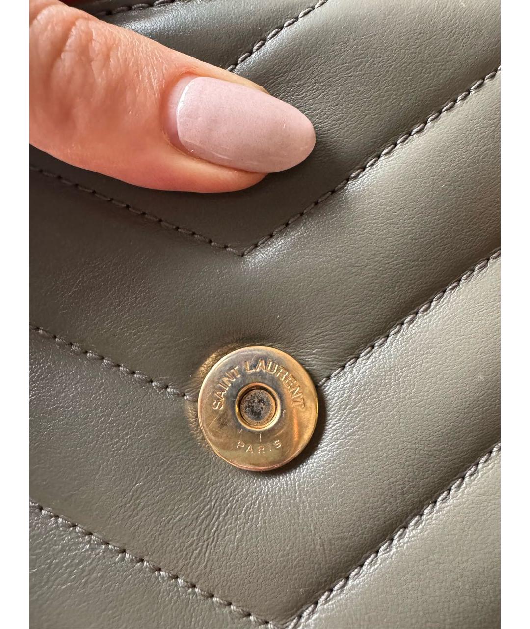 SAINT LAURENT Антрацитовая кожаная сумка через плечо, фото 5