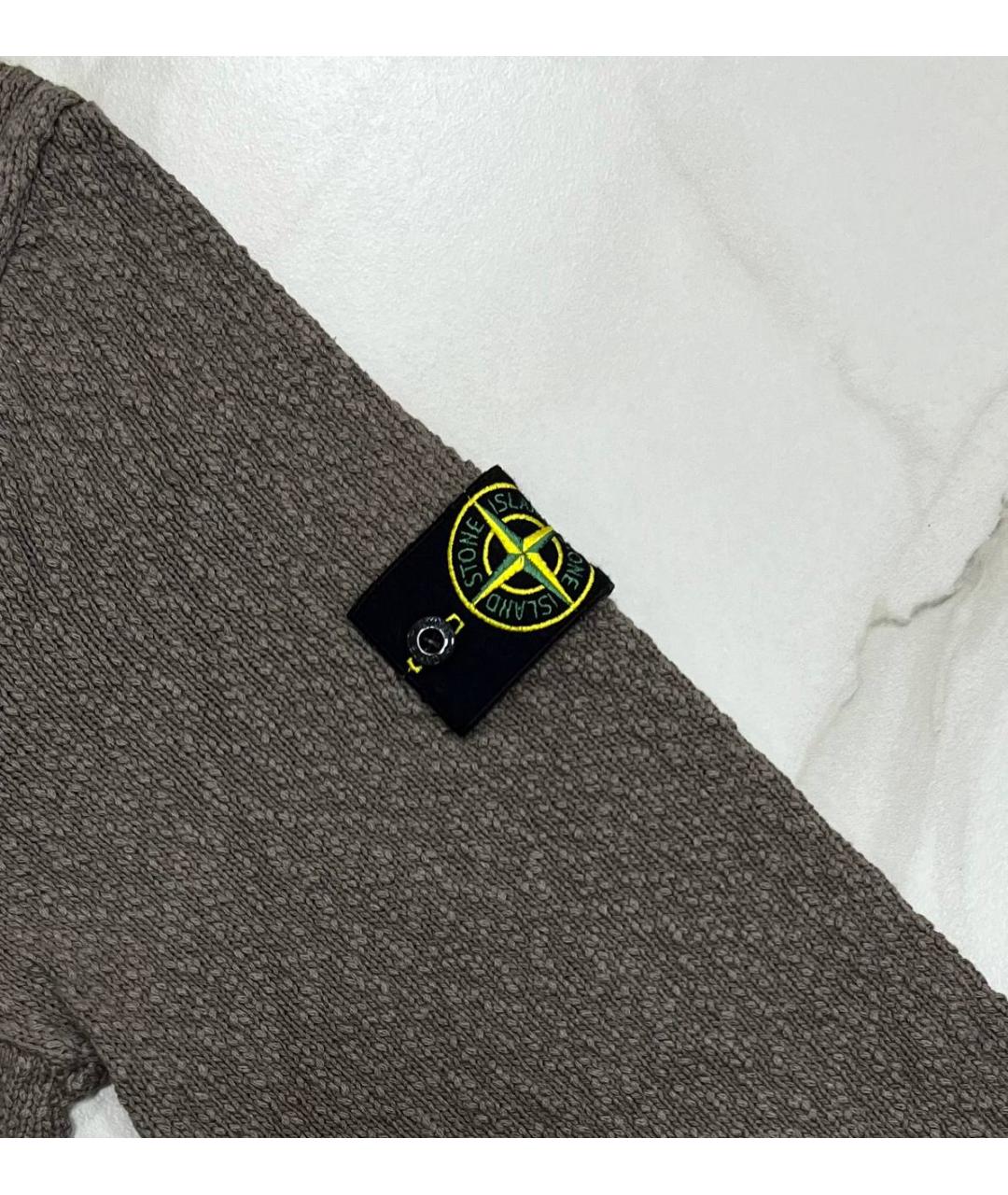 STONE ISLAND Коричневый хлопковый джемпер / свитер, фото 3