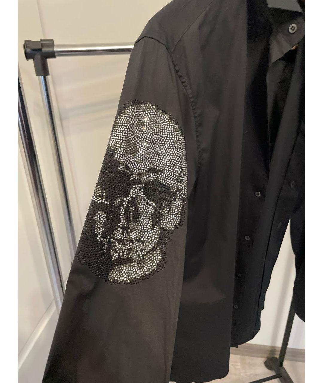 PHILIPP PLEIN Черная хлопковая классическая рубашка, фото 3