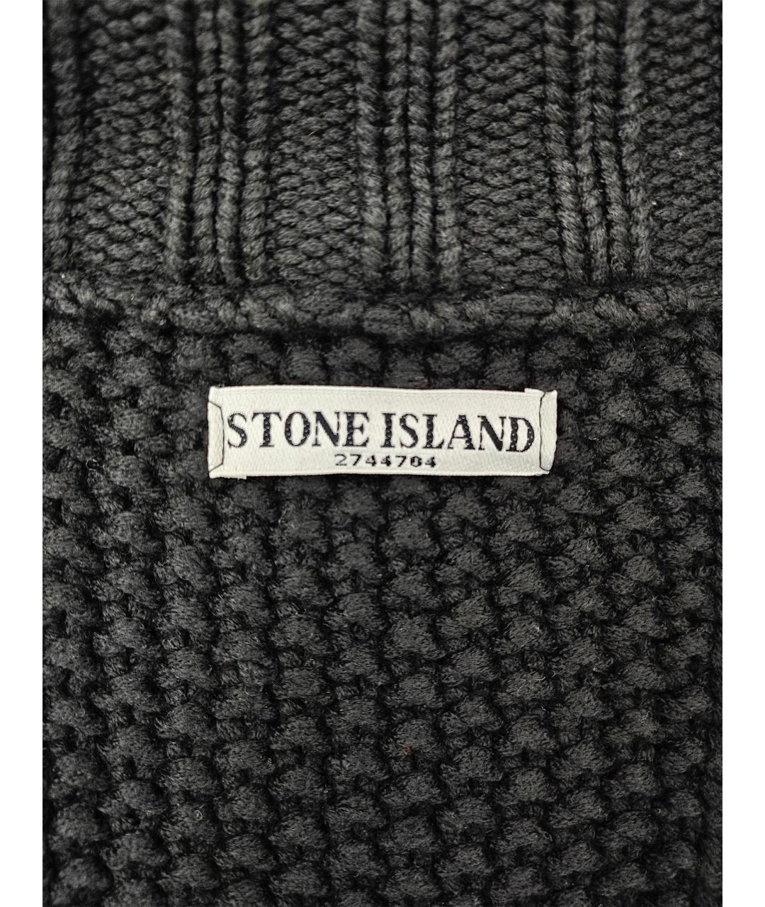 STONE ISLAND Черный хлопковый кардиган, фото 11