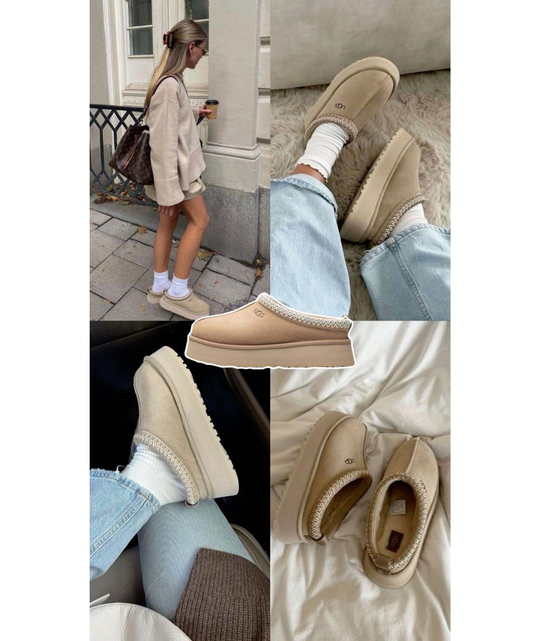 UGG AUSTRALIA Бежевые замшевые мюли, фото 8