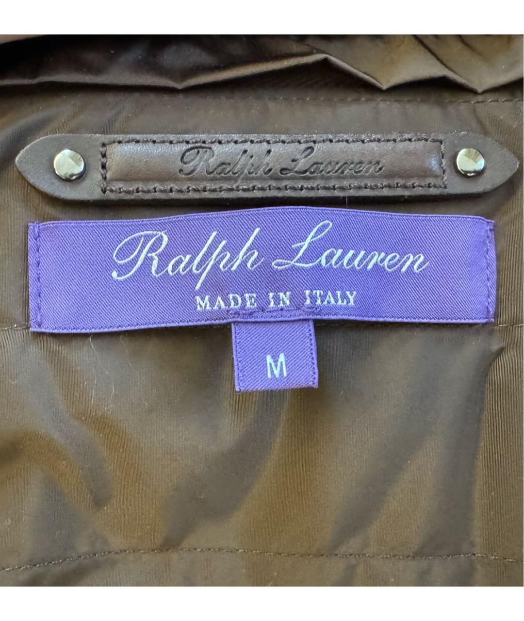 RALPH LAUREN Коричневый полиамидовый пуховик, фото 4