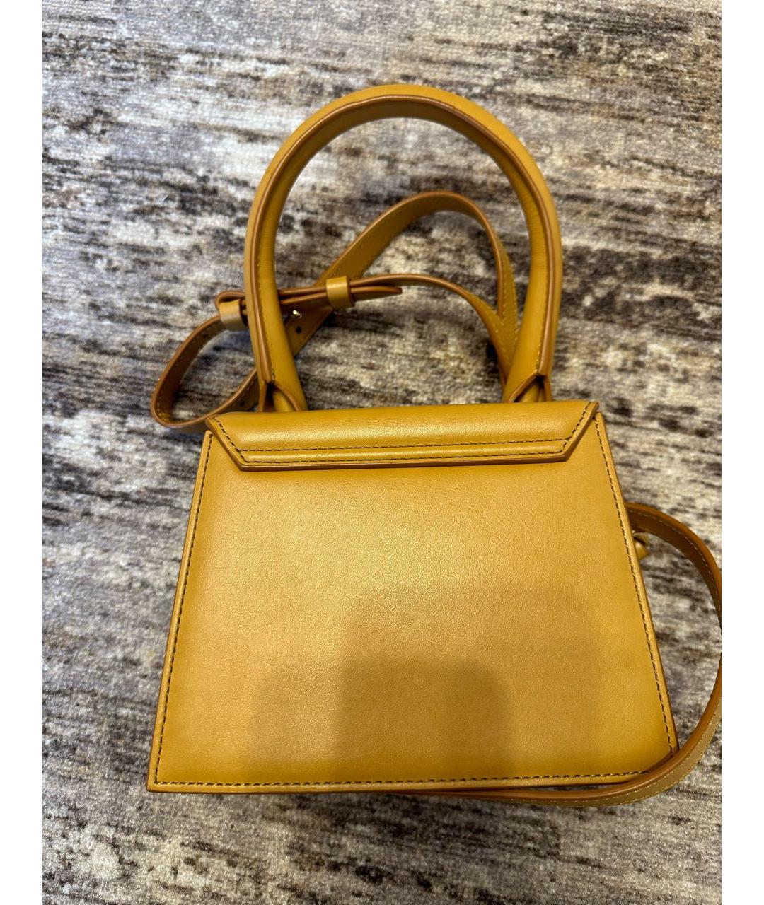 JACQUEMUS Бежевая кожаная сумка через плечо, фото 3