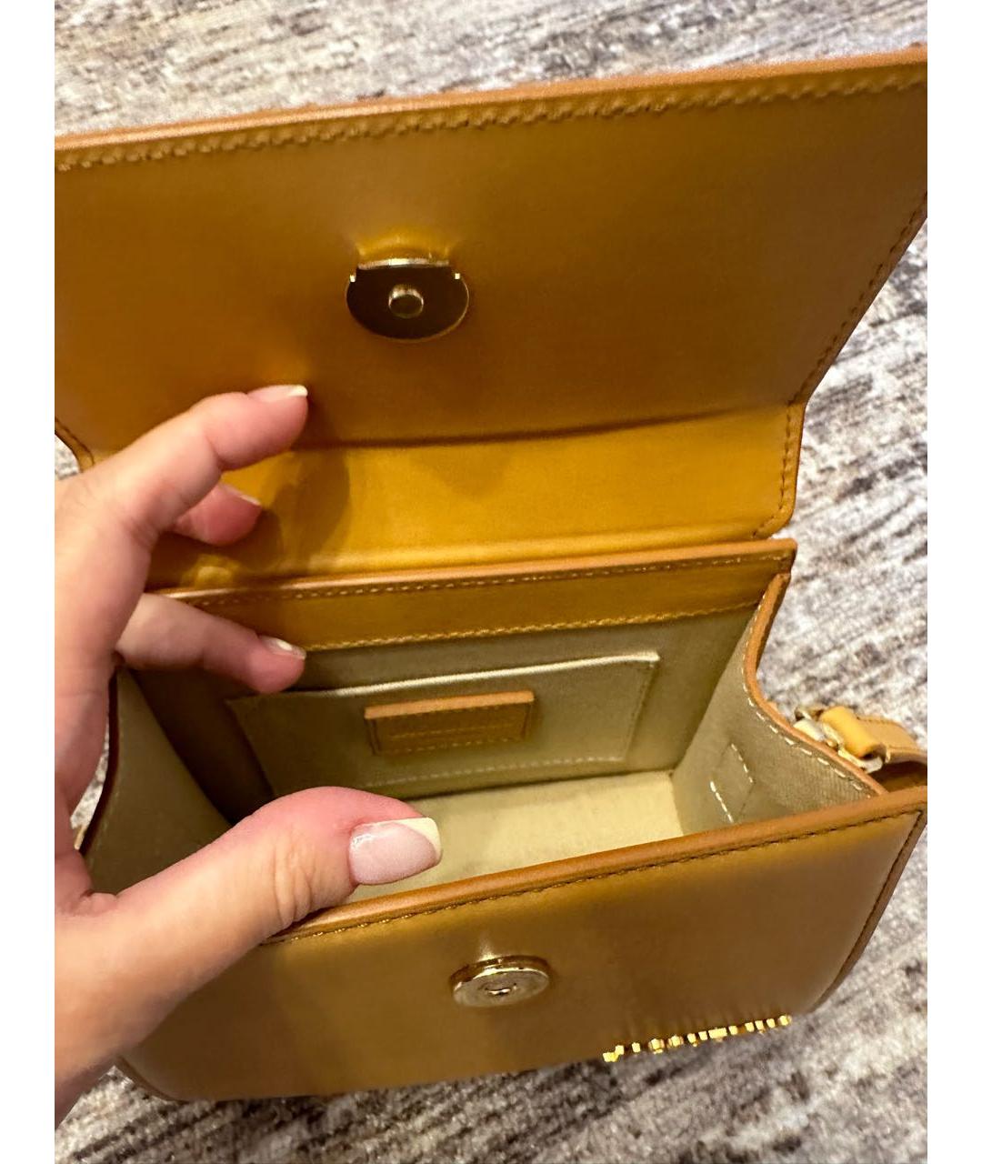 JACQUEMUS Бежевая кожаная сумка через плечо, фото 4