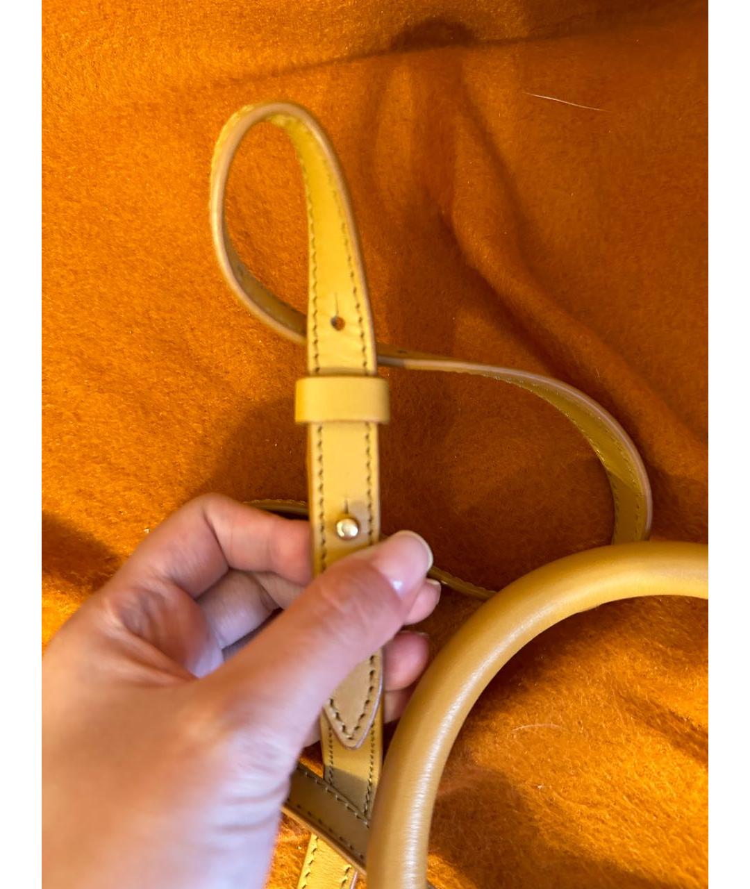 JACQUEMUS Бежевая кожаная сумка через плечо, фото 7