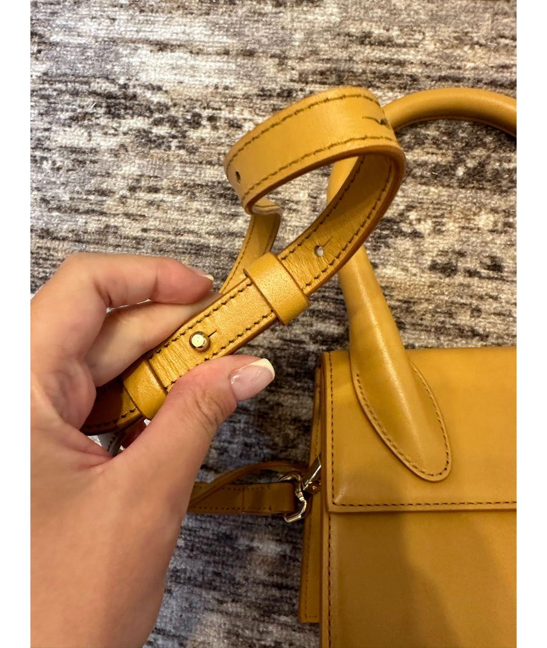 JACQUEMUS Бежевая кожаная сумка через плечо, фото 2