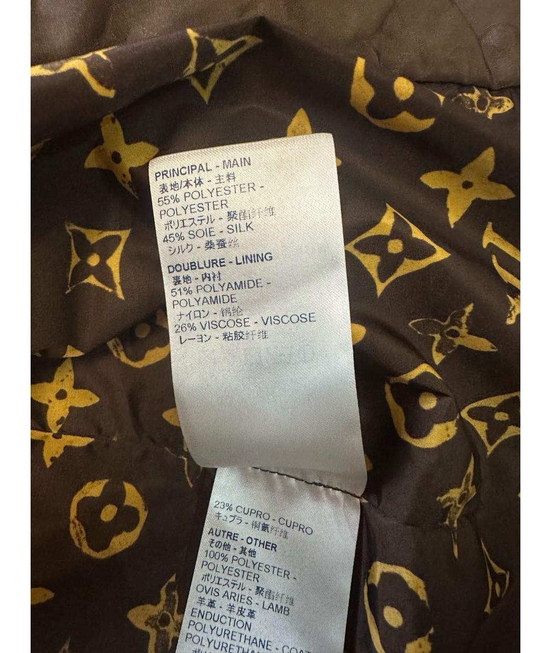 LOUIS VUITTON Коричневая полиэстеровая куртка, фото 8