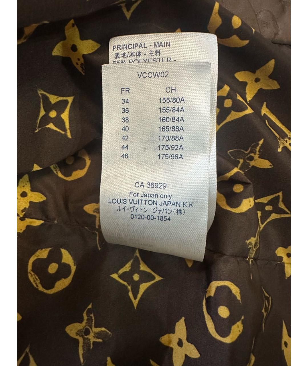 LOUIS VUITTON Коричневая полиэстеровая куртка, фото 5