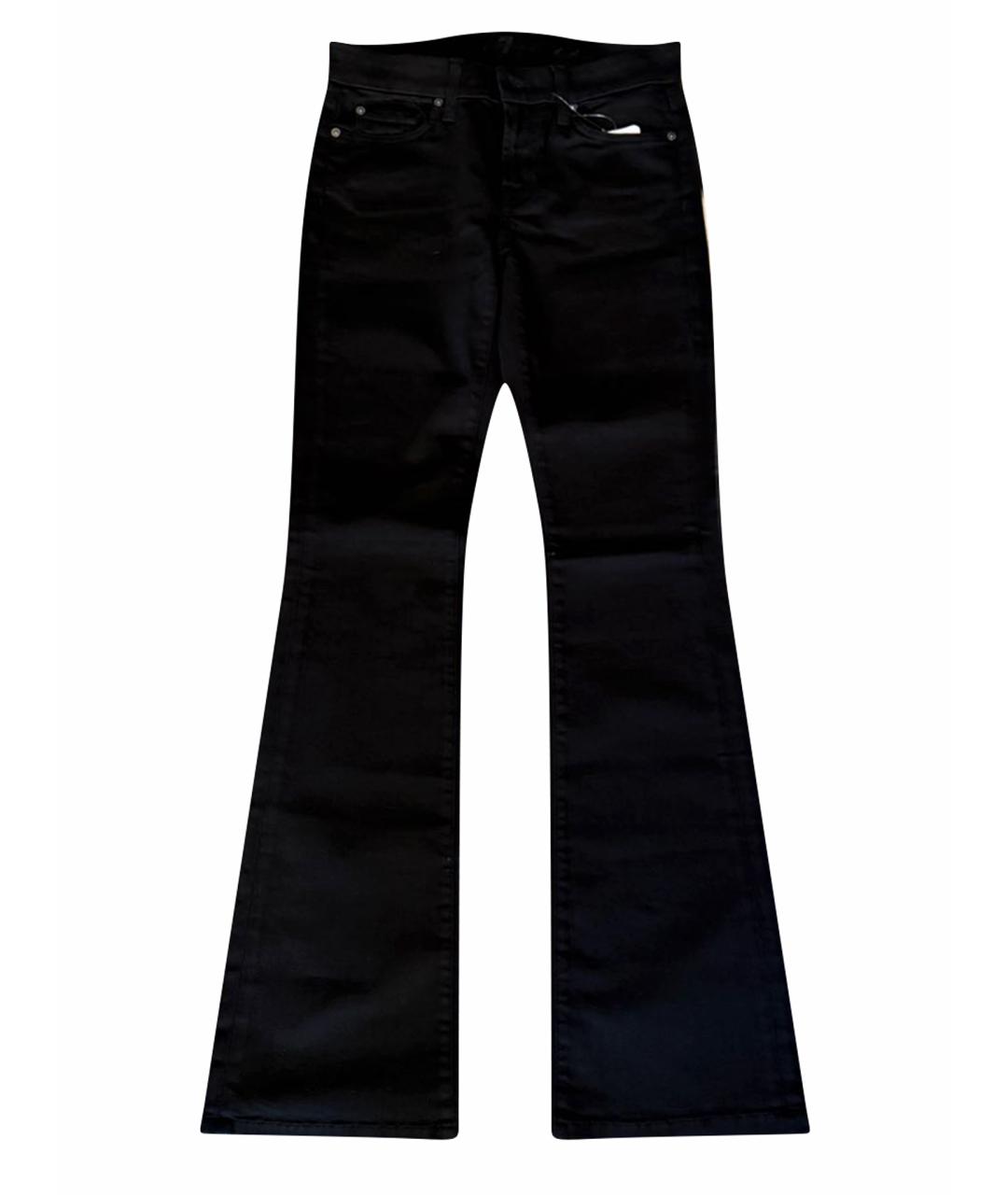 7 FOR ALL MANKIND Черные хлопко-эластановые джинсы слим, фото 1