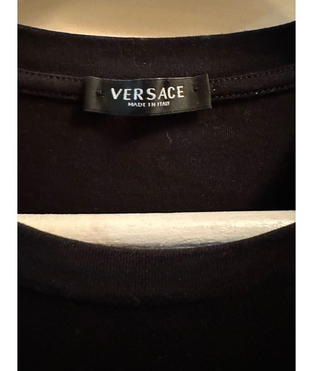 VERSACE Черная хлопковая футболка, фото 3