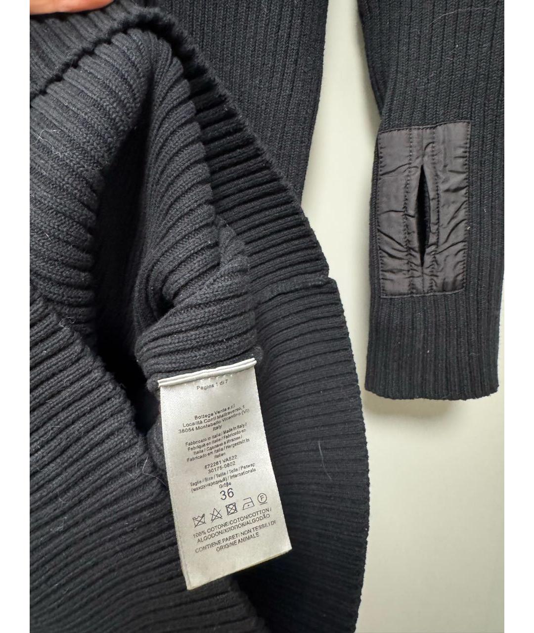 BOTTEGA VENETA Черное хлопковое повседневное платье, фото 3