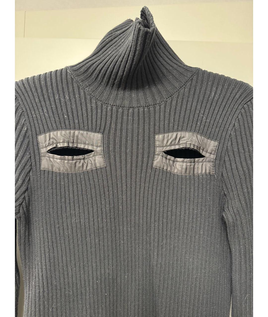 BOTTEGA VENETA Черное хлопковое повседневное платье, фото 4