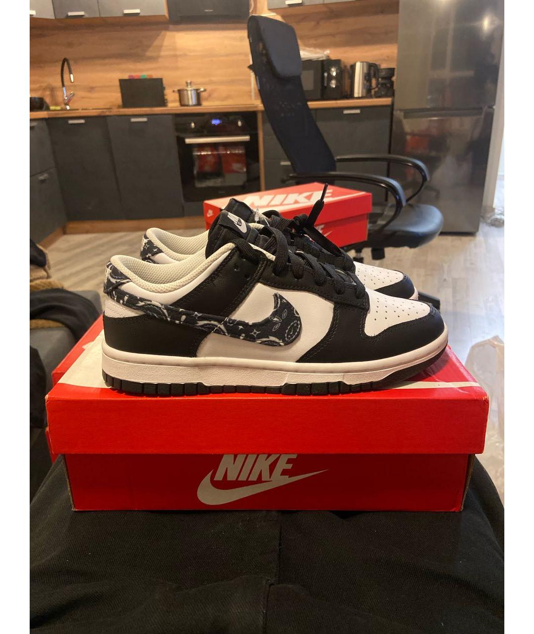 NIKE Черные кроссовки из искусственной кожи, фото 6