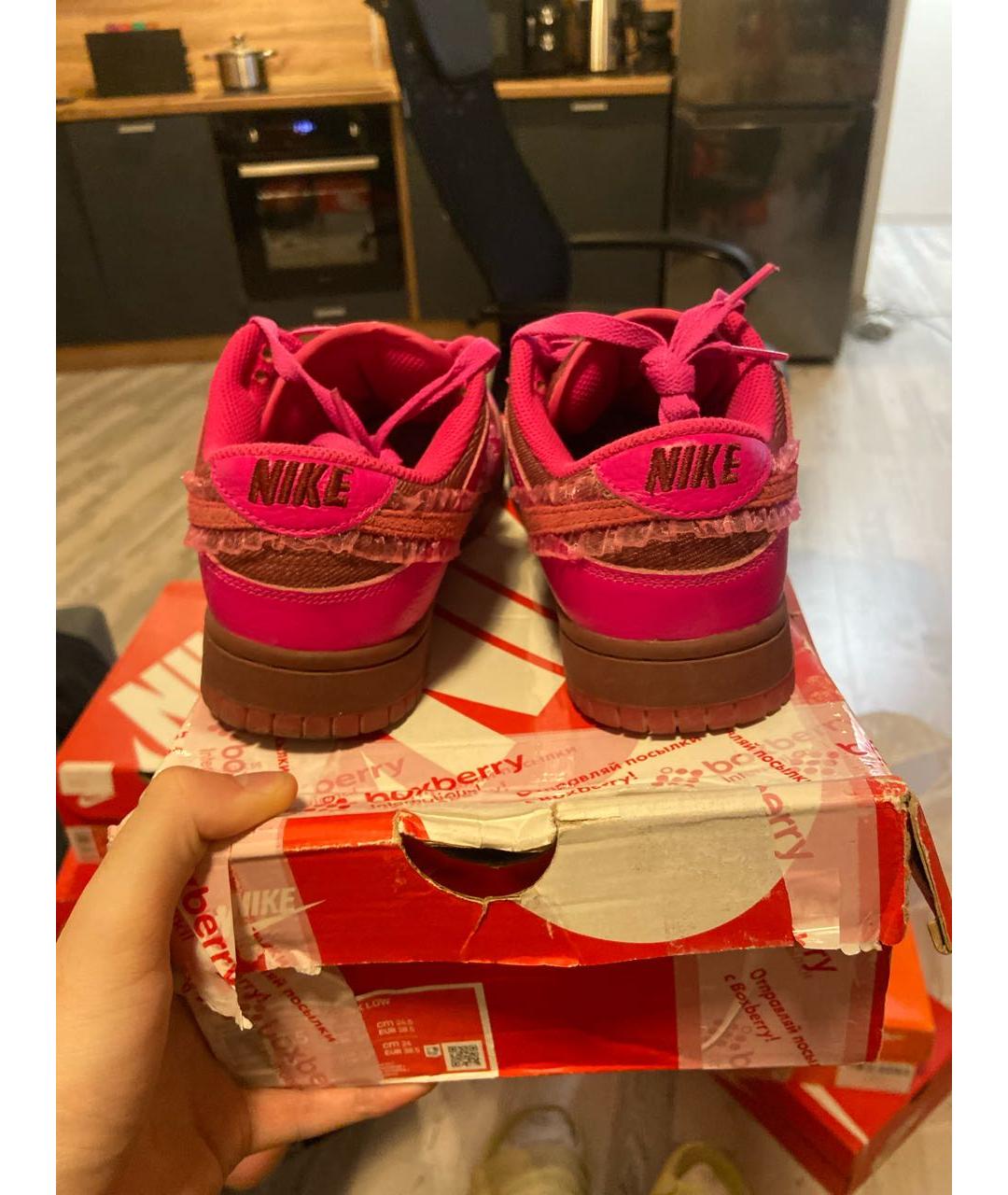 NIKE Фуксия кроссовки из искусственной кожи, фото 4