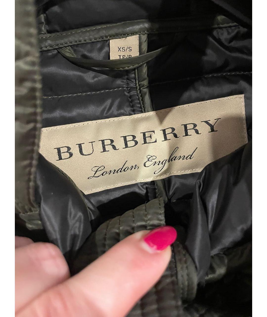 BURBERRY Хаки полиэстеровый пуховик, фото 3