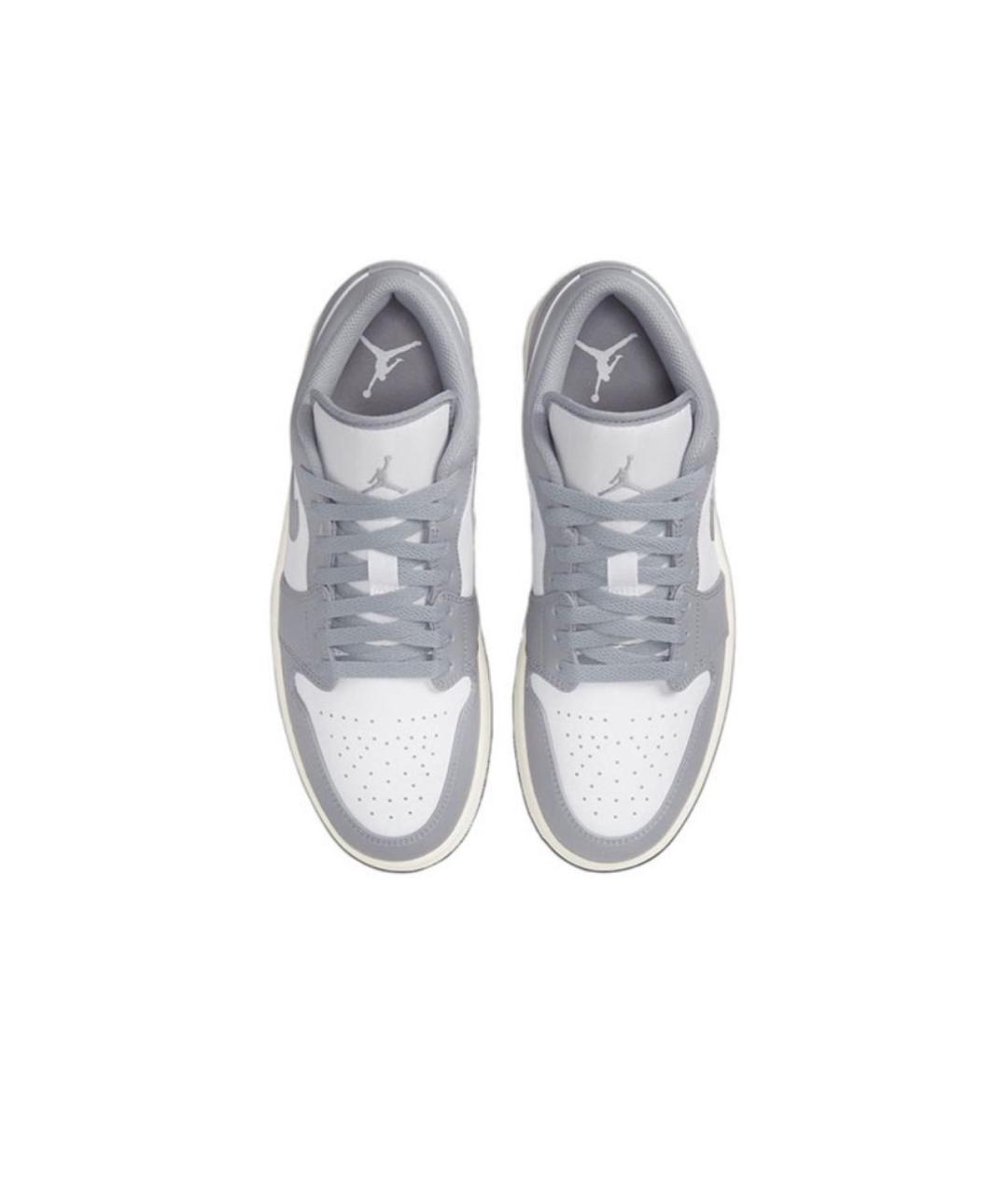 JORDAN Серые кожаные низкие кроссовки / кеды, фото 3