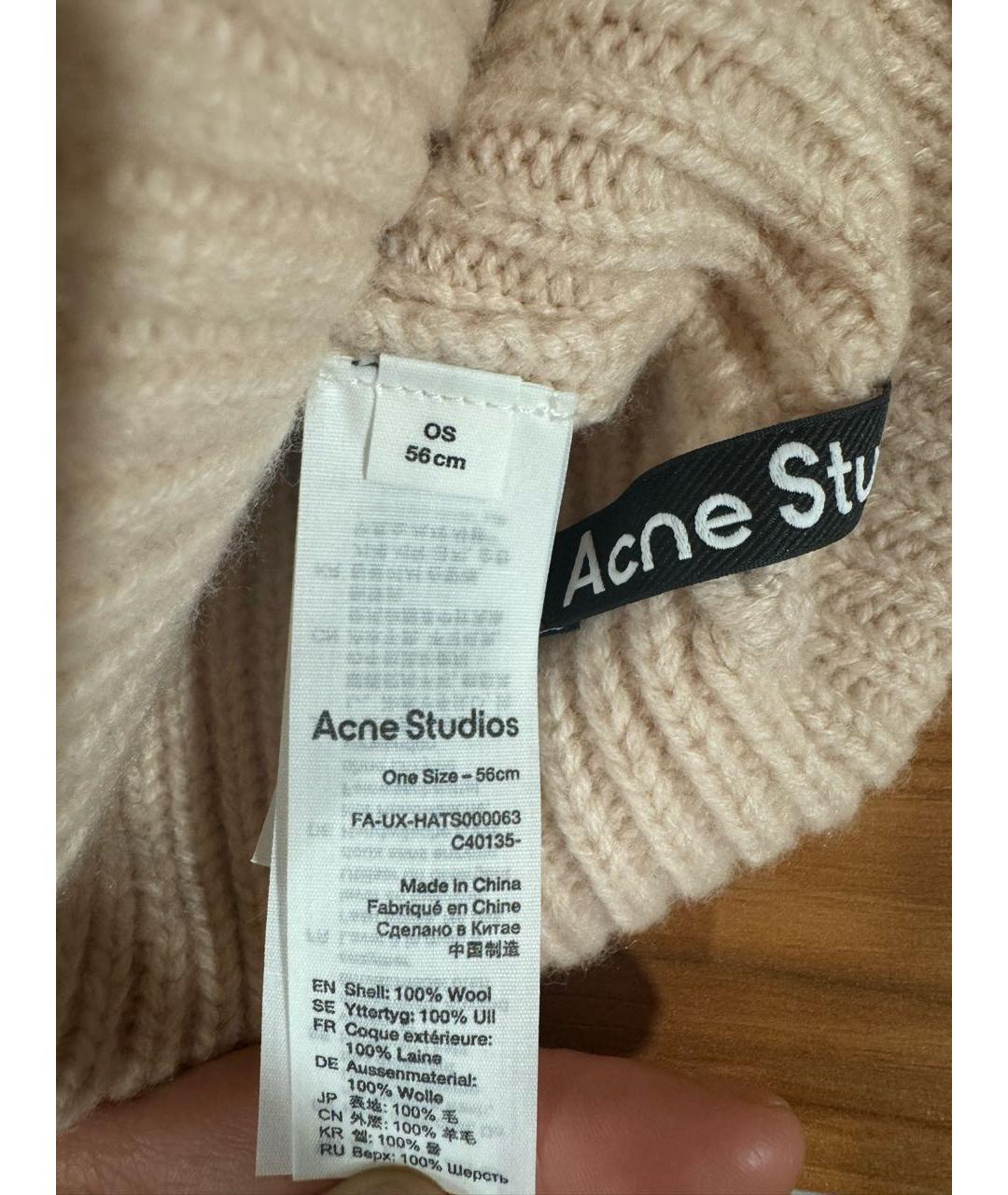 ACNE STUDIOS Розовая кашемировая шапка, фото 4