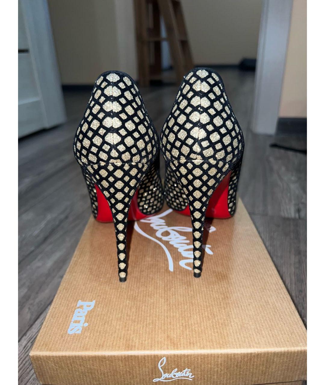 CHRISTIAN LOUBOUTIN Черные замшевые туфли, фото 4