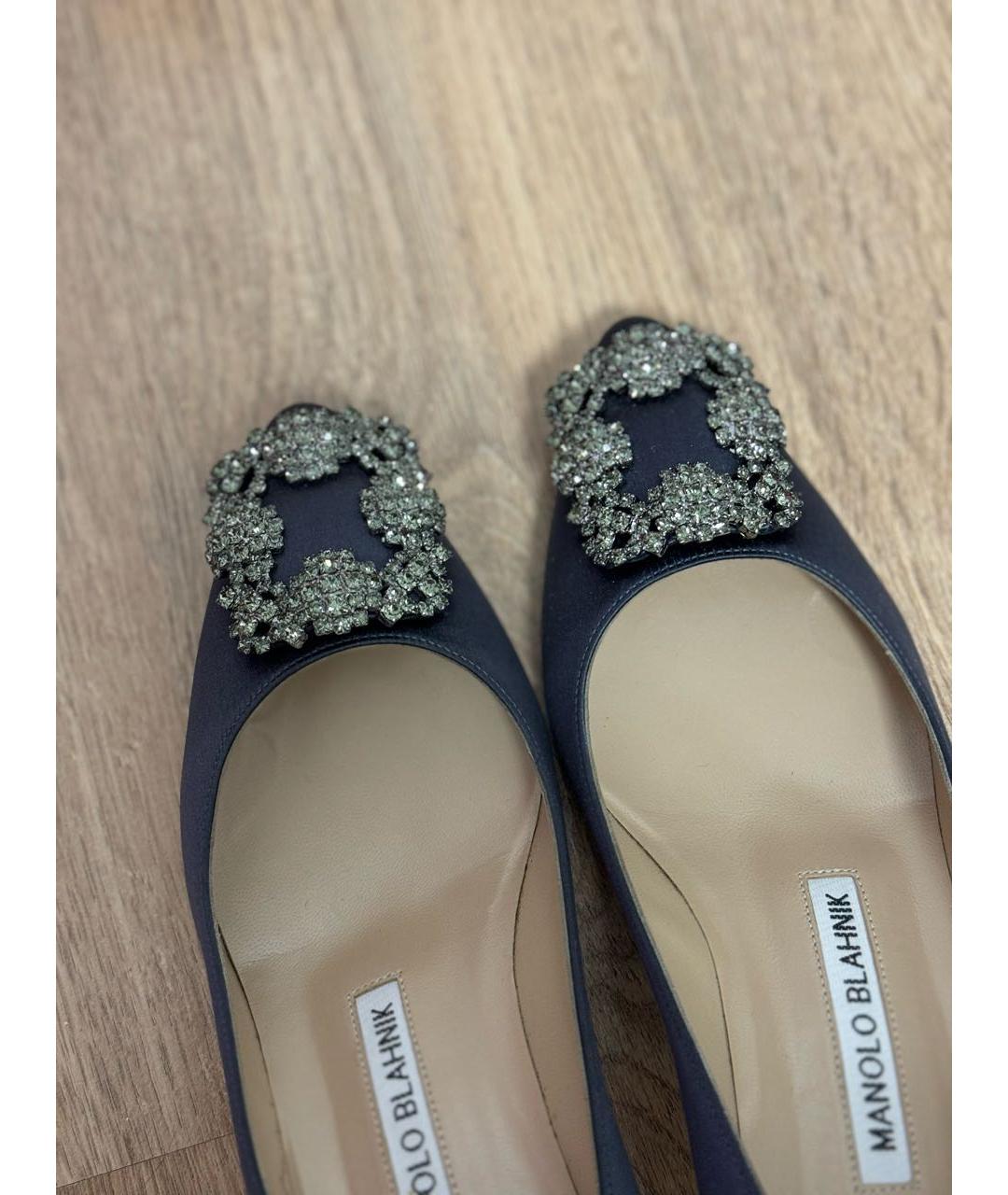 MANOLO BLAHNIK Серые текстильные туфли, фото 6