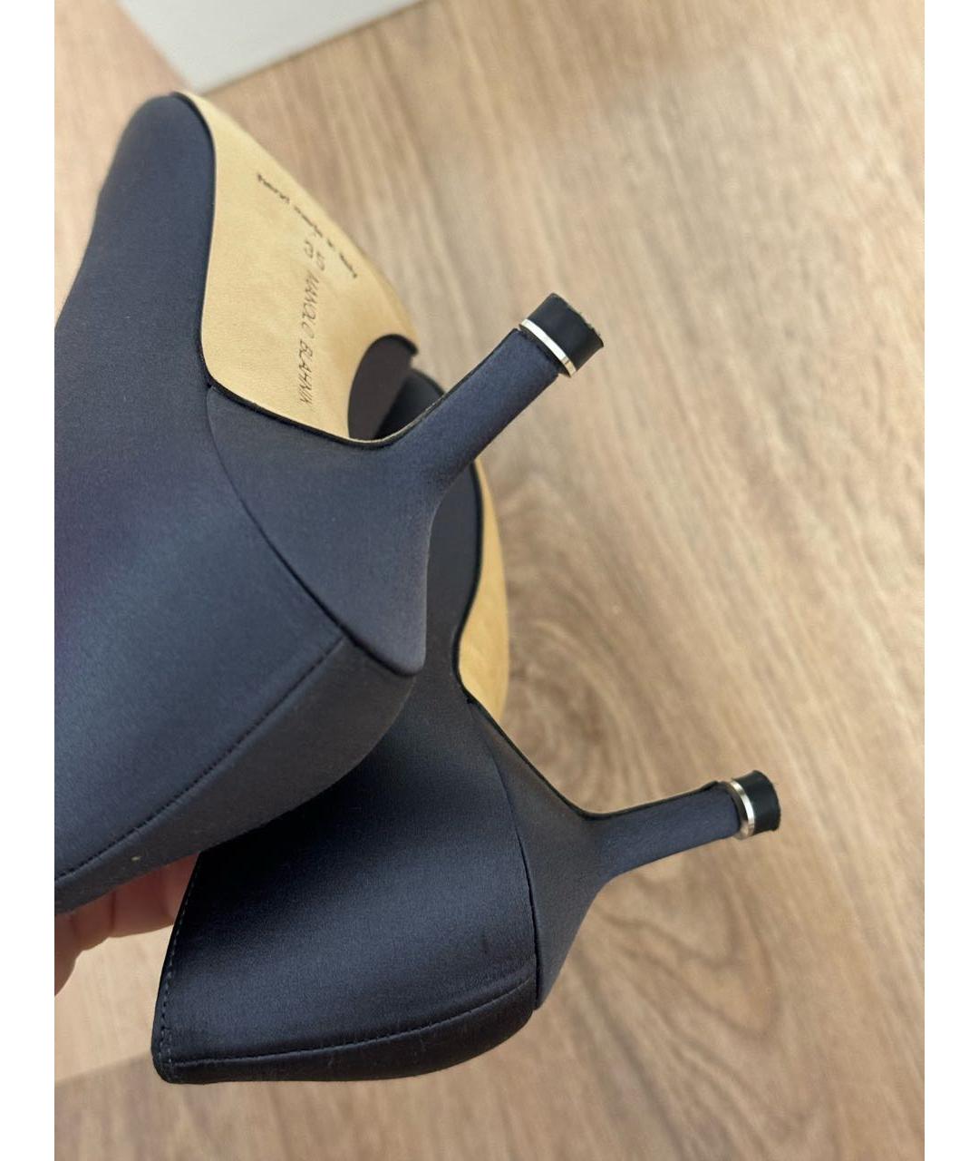 MANOLO BLAHNIK Серые текстильные туфли, фото 5