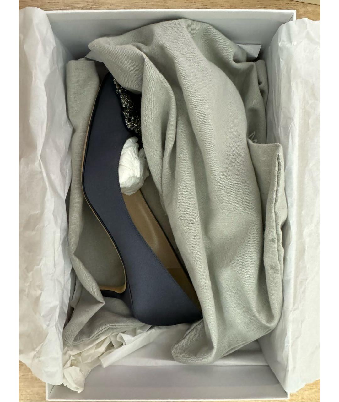 MANOLO BLAHNIK Серые текстильные туфли, фото 4