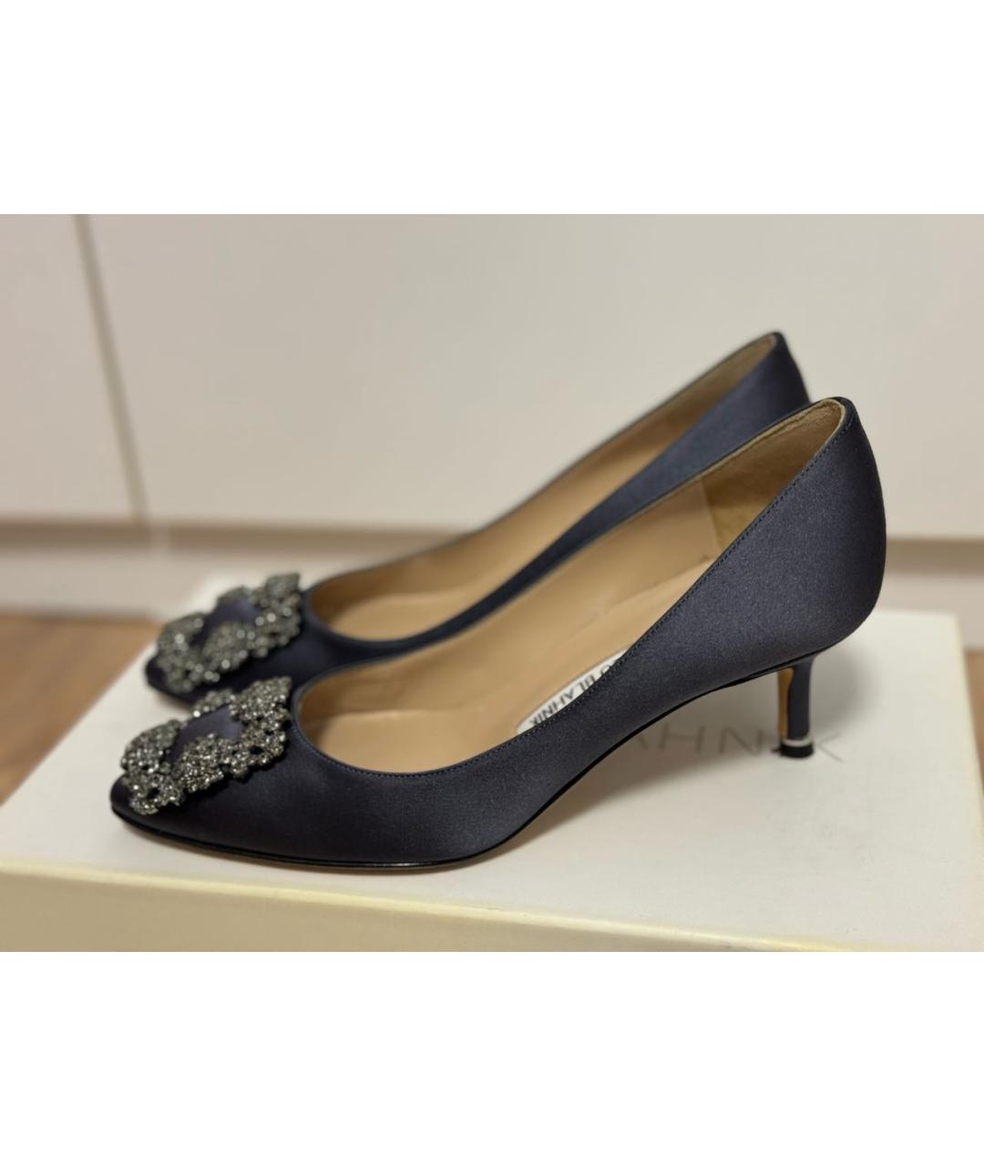 MANOLO BLAHNIK Серые текстильные туфли, фото 9