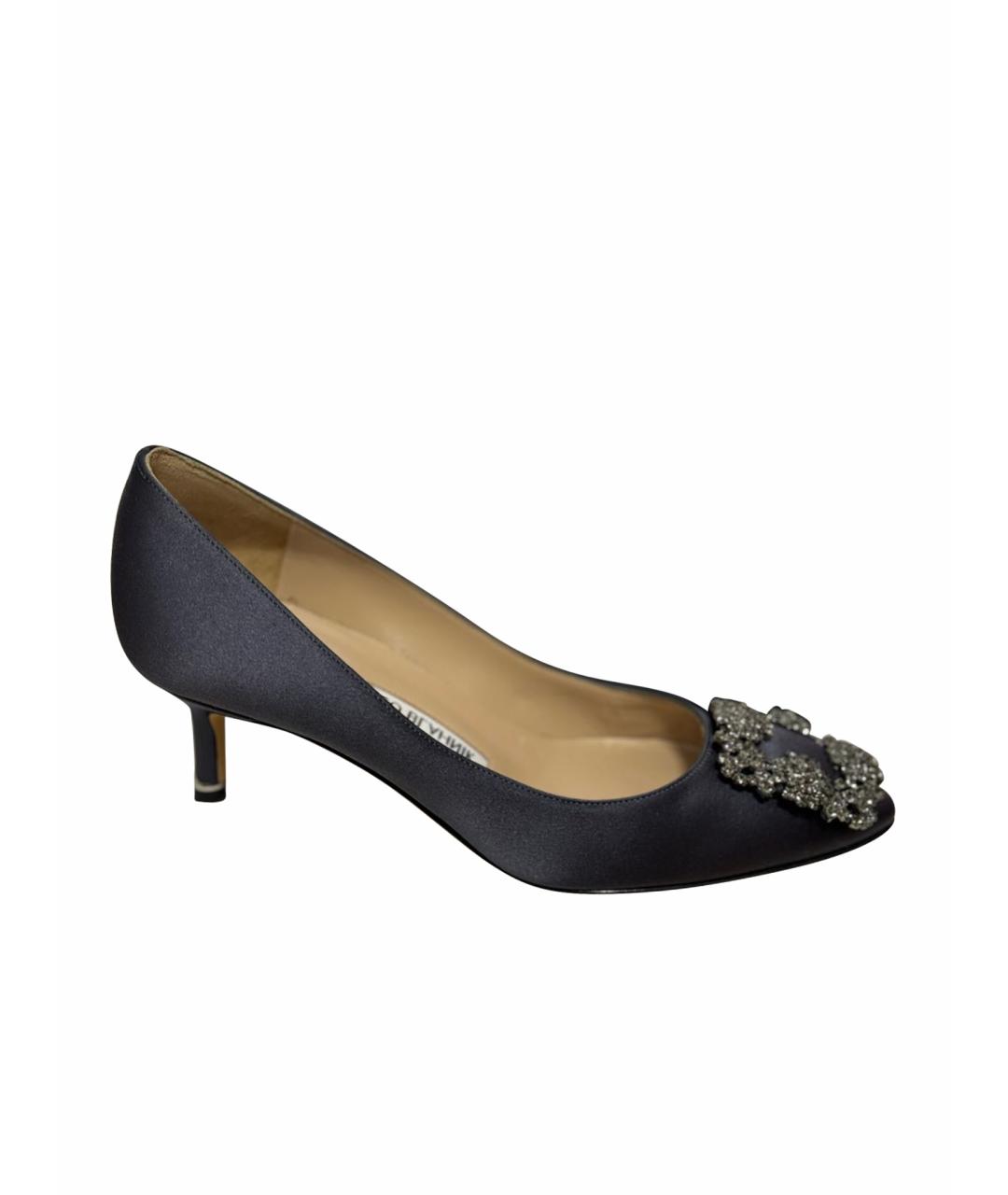 MANOLO BLAHNIK Серые текстильные туфли, фото 1