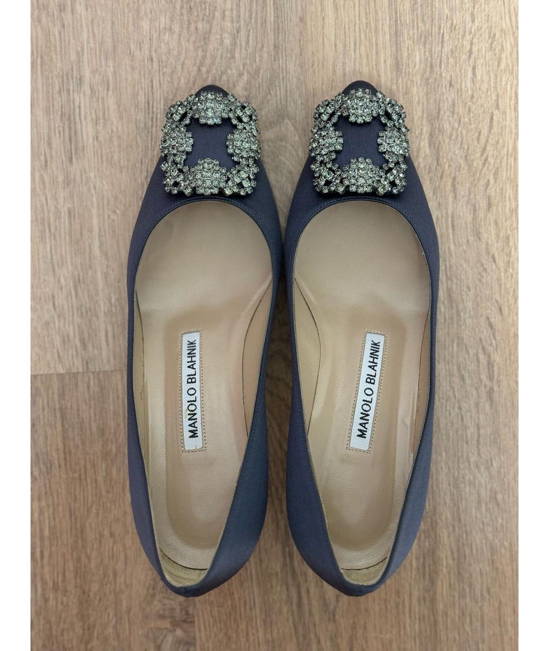 MANOLO BLAHNIK Серые текстильные туфли, фото 3