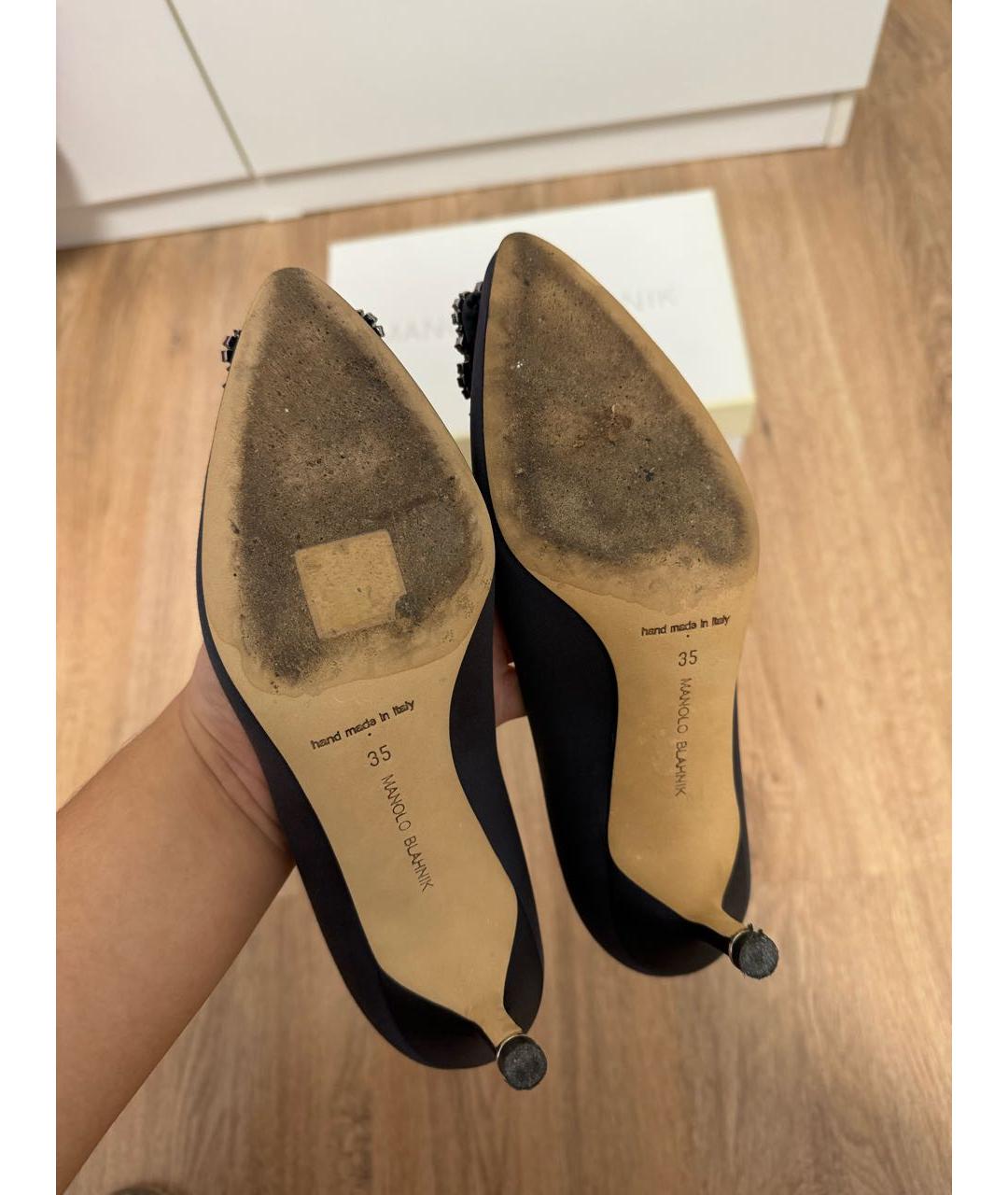 MANOLO BLAHNIK Серые текстильные туфли, фото 7