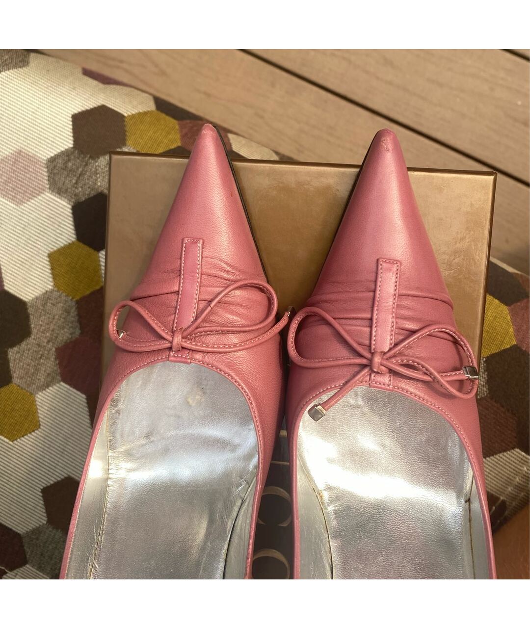 DOLCE & GABBANA VINTAGE Розовые кожаные туфли, фото 3