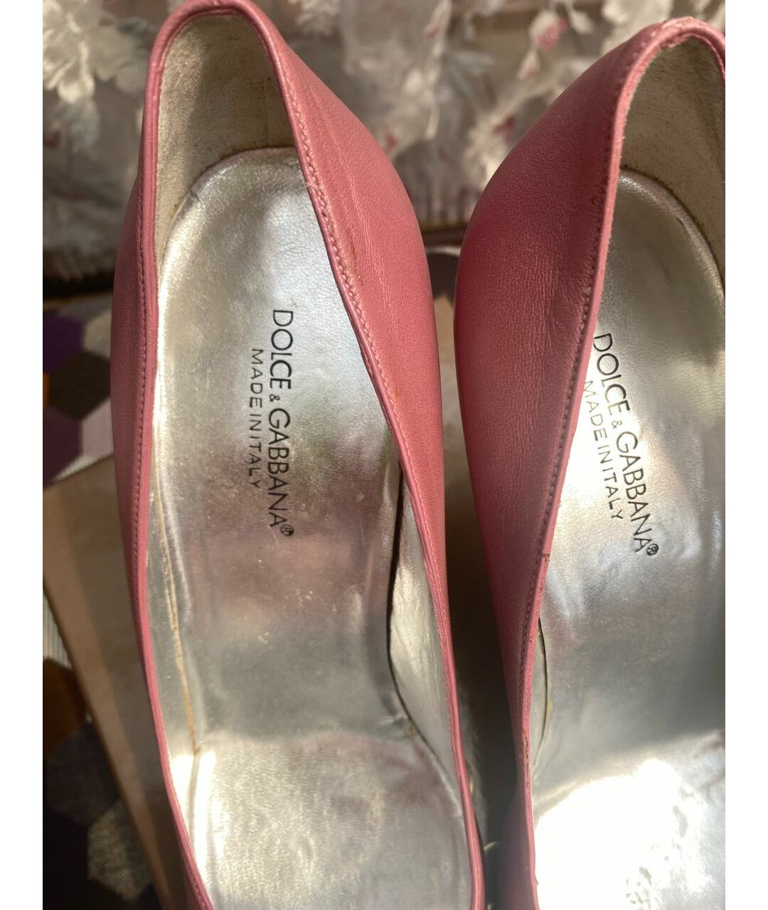 DOLCE & GABBANA VINTAGE Розовые кожаные туфли, фото 5