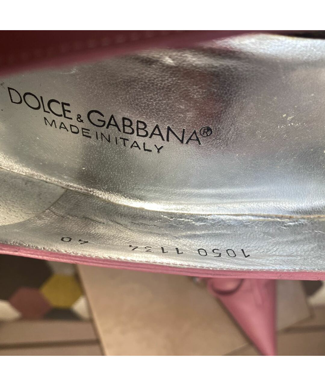 DOLCE & GABBANA VINTAGE Розовые кожаные туфли, фото 8