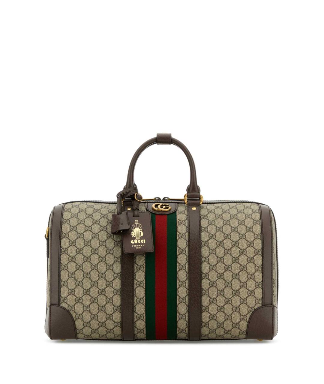 GUCCI Бежевая тканевая дорожная/спортивная сумка, фото 1