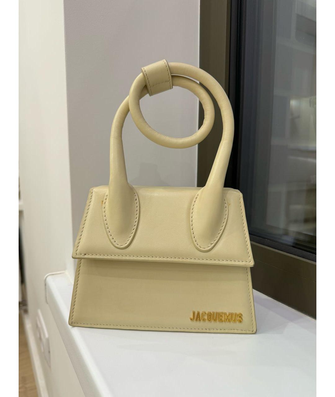 JACQUEMUS Желтая кожаная сумка через плечо, фото 9