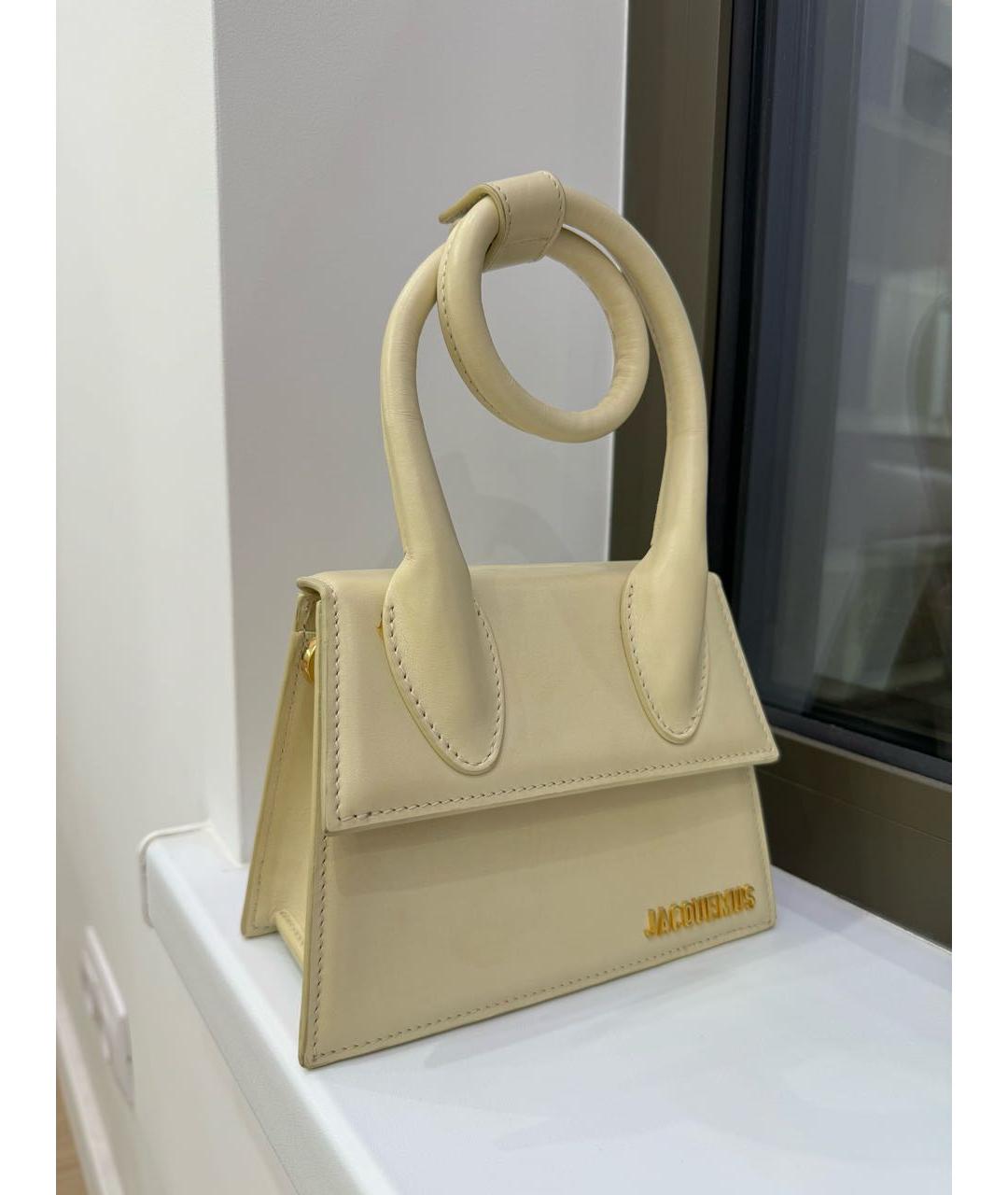 JACQUEMUS Желтая кожаная сумка через плечо, фото 2