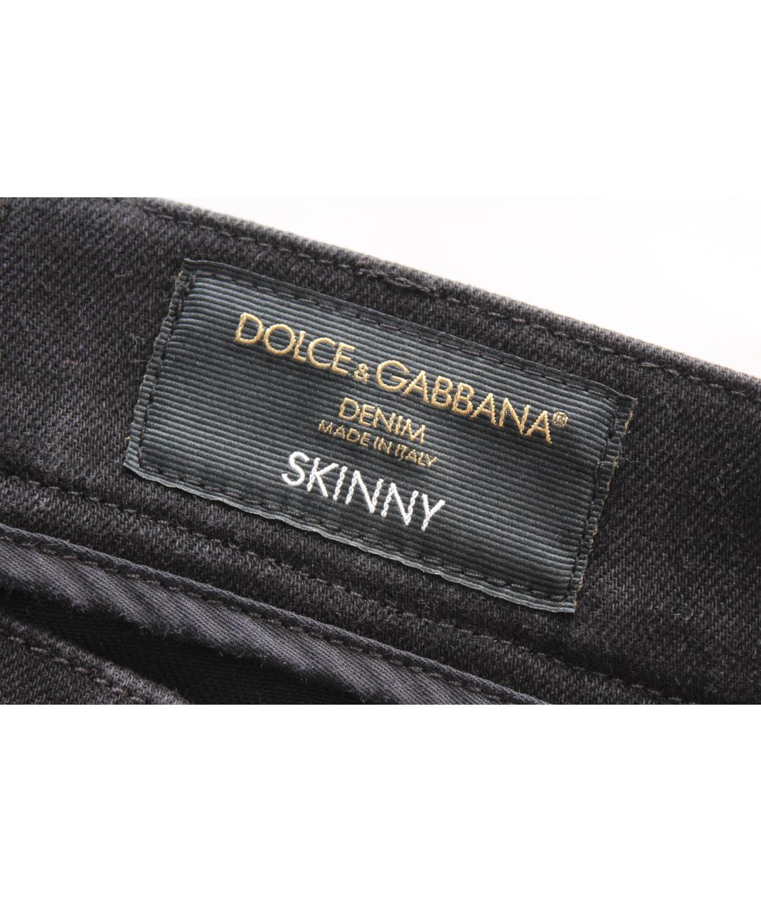 DOLCE&GABBANA Черные хлопко-эластановые джинсы скинни, фото 5