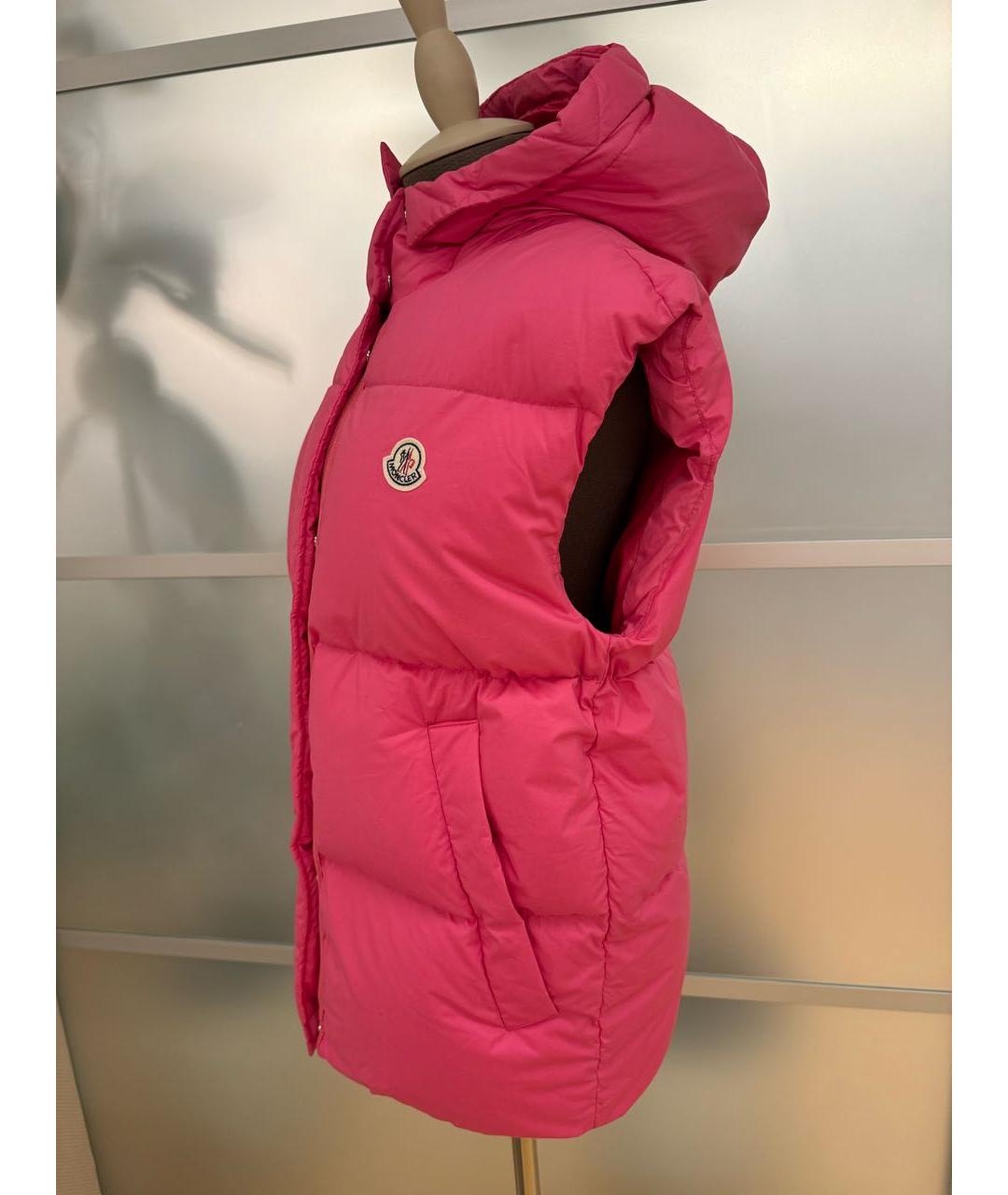 MONCLER Розовый хлопковый пуховик, фото 4