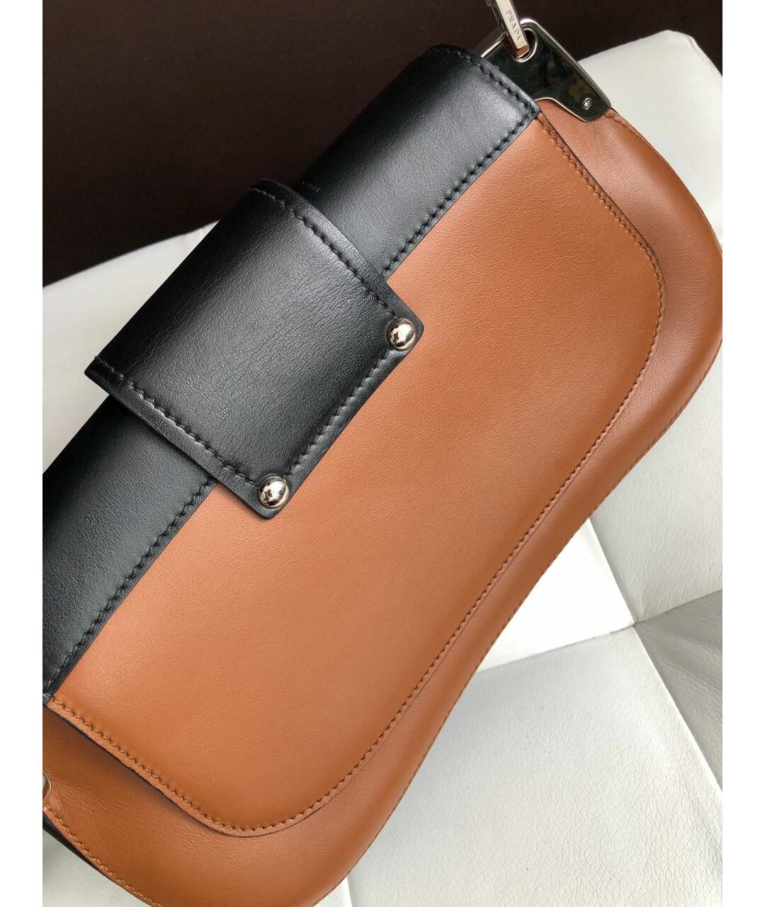 PRADA Черная кожаная сумка тоут, фото 4